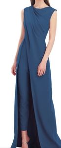 Kay Unger Rowan Walk Thru Jumpsuit - size 16, Ink Blue